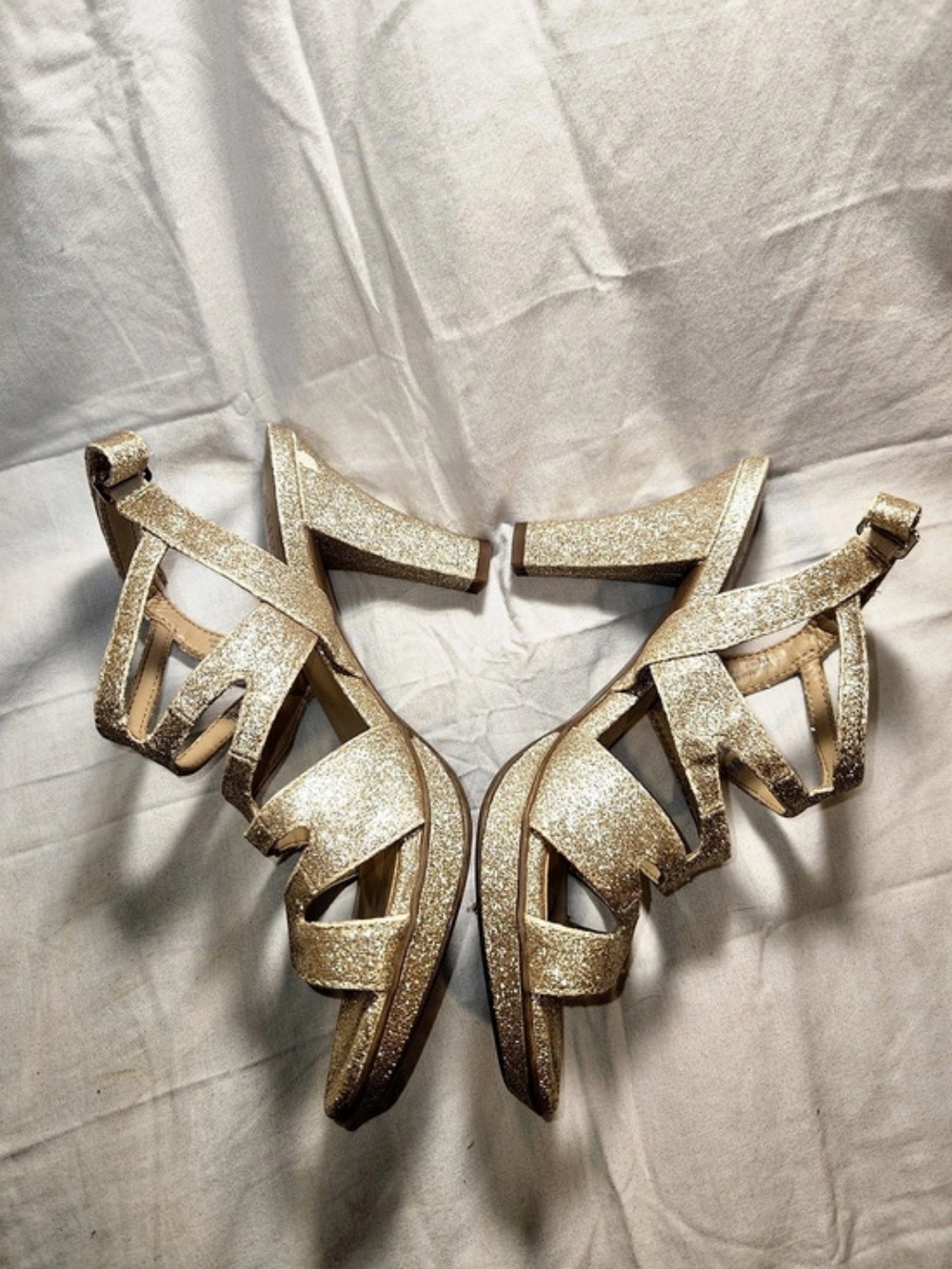 NATURALIZER Glitter Strappy Heels in Gold US 7 - Picture 9 of 12